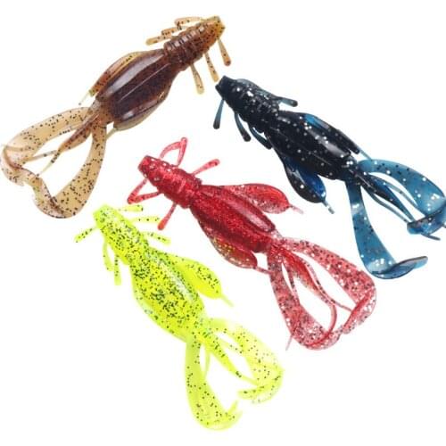 2 packs/lot Soft Fishing Lures 10.5g 10cm Shrimp Lure Floating Artificial Laser Peche Fishing Wobbler Crank Bait Plastic Pesca