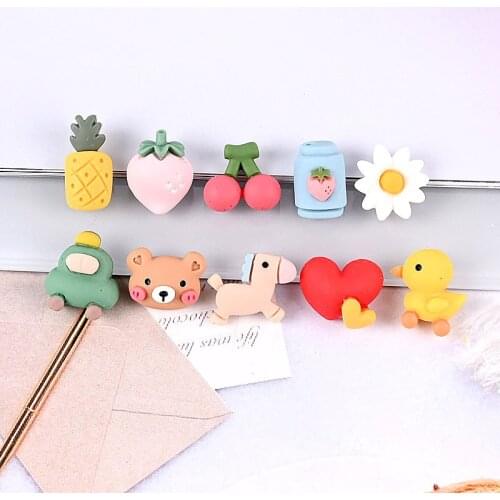 20pcs Cartoon Animal Fruit Flatback Resin Cabochon Kawaii Fake Food Fit Phone Deco Parts DIY Scrapbooking Accessories Craft