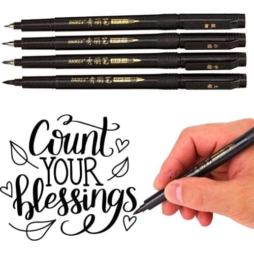 4pcs brush markers soft pen set for drawing Calligraphy Signature designs Extra Fine Brush Art supplies School teacher EB806