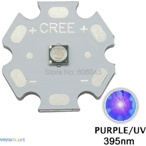5PCS Epileds 3535 3W UV/Ultra Violet 395nm High Power LED Bead Emitter with 8mm 12mm 14mm 16mm 20mm Aluminum or Copper PCB