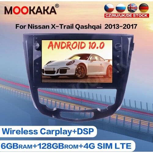 Android 10.0 128G Car Radio Multimedia Player for Nissan X-Trail Qashqai 2013 - 2017 Auto Stereo GPS Navigation Head Unit Audio