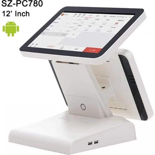 Free Software SDK 12"dual screen touch screen pos system Android Tablet PC Cash Register machines support Wifi,bluetooth,camera