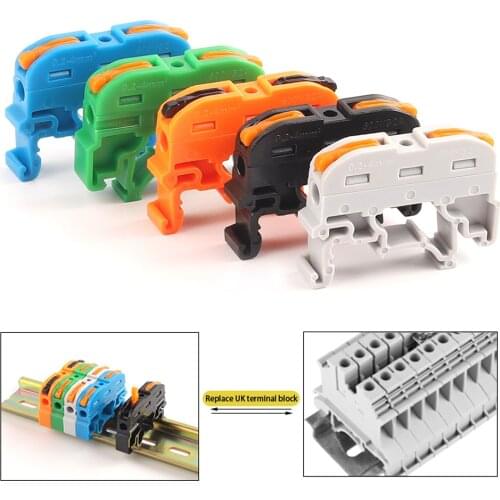 Quick Wire Connector 211 Din Rail Type Press Terminal Instead Of UK2.5B Compact Splicing Conductor Cable Terminal Block SPL