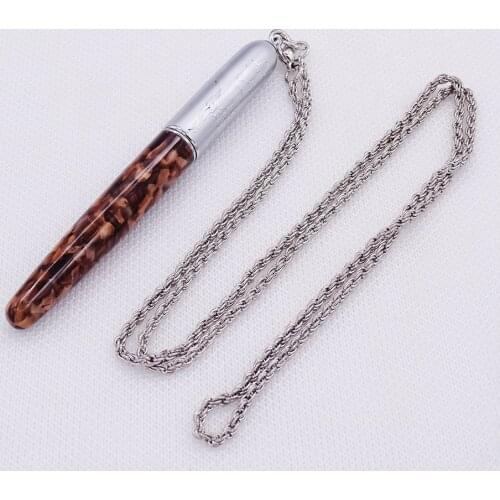 Fuliwen Celluloid Rollerball Pen Beautiful Coffee Petal Pattern with Unique Chain , Quality Writing Pen for Office Business