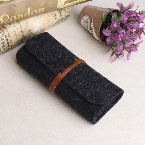 New Felt Glasses Bag Fashion Handbag Multifunctional Glasses Case Color Glasses Case Traveling Portable Strap Coin Purse