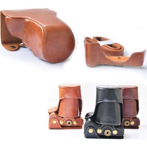 Pu Leather Camera Bag Case For Canon EOS M6 Camera With18-150mm Lens Cover
