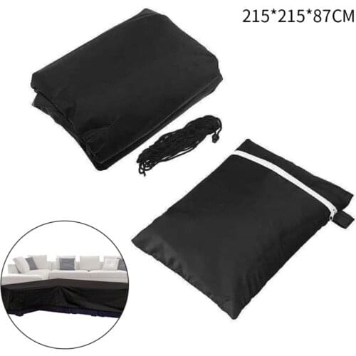 Sofa Dust Cover Waterproof Outdoor Garden Chair Lounge Slipcover Furniture Protector, 215x215x87cm/270x270x90cm