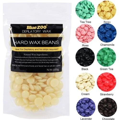 Blue Zoo hard wax beans 100g/pack hair removal cream depilatory wax not wax strips 10 colors lavender wax beans BZ001
