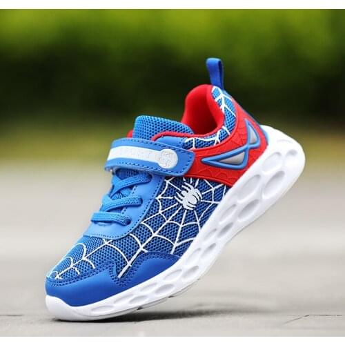 Boys Sneakers Children Casual Shoes For Kids Sneakers Boys Shoes Girls Sneakers Spider Breathable Mesh Fashion tenis infantil