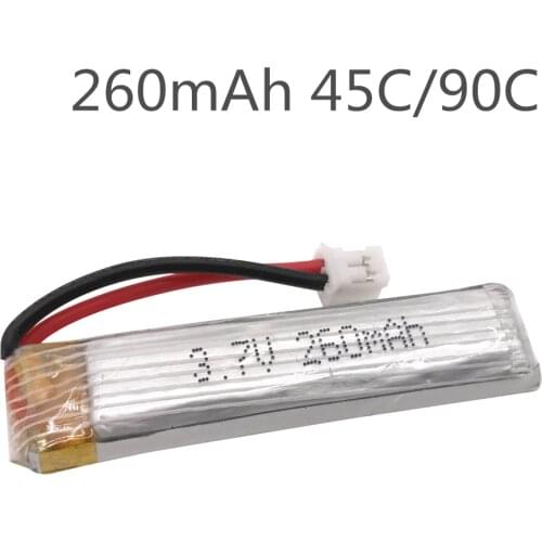 3.7V 260mAh High Rate 45C / 90C 1S 3.8V Lipo Battery PH2.0 Plug Connecor for US65 UK65 QX65 Drone FPV Part