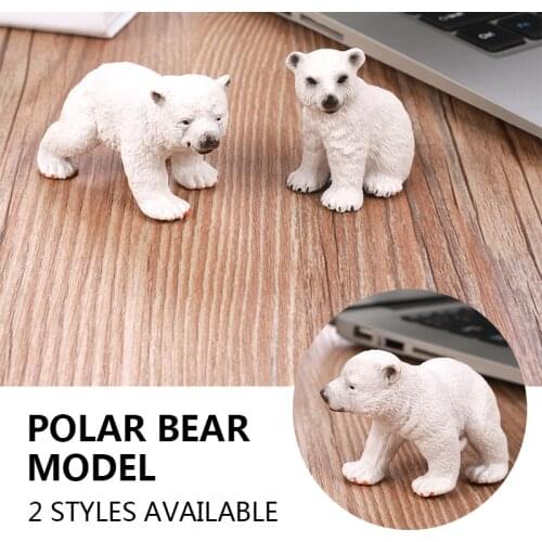 Simulation Arctic Animals PVC Polar Bear Models Action Figures Collection Miniature Cognition Educational Toys for children Gift