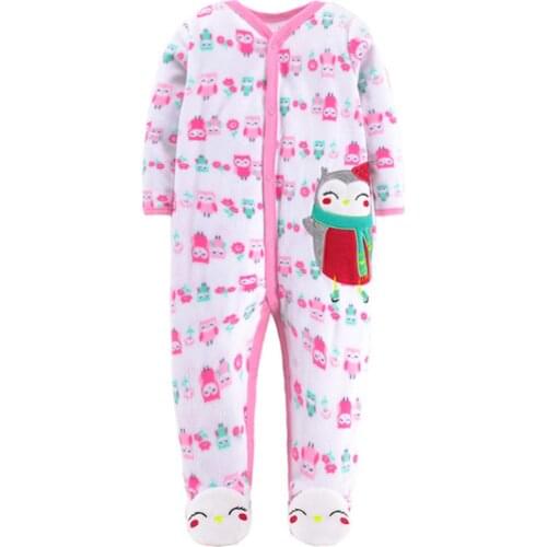 Fashion baby girl clothes ,soft fleece kids stay at home romper Pajamas newborn infant girl boys clothes baby clothing