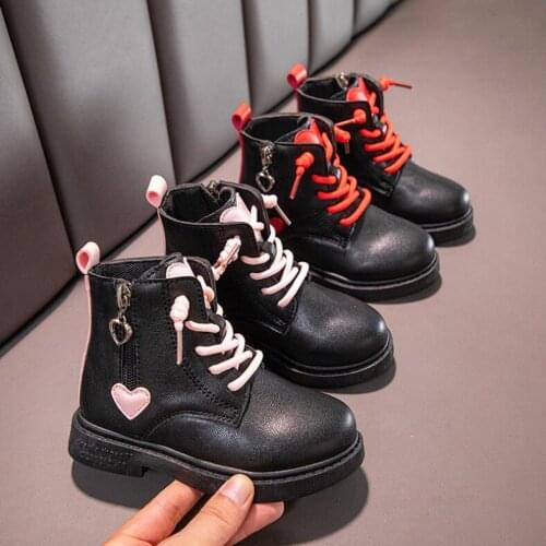 Fashion Low-barrel Martin Boots Warm Autumn Winter Cotton Boots for Girls Outdoor Casual Shoes Zipper Toddler Girl Winter Boots