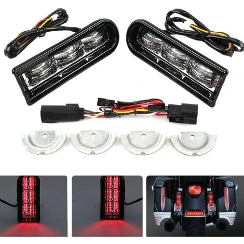 Motorcycle Accent Saddlebag Filler Inserts Support LED Lights for Harley Touring Electra Glide 2014-2017