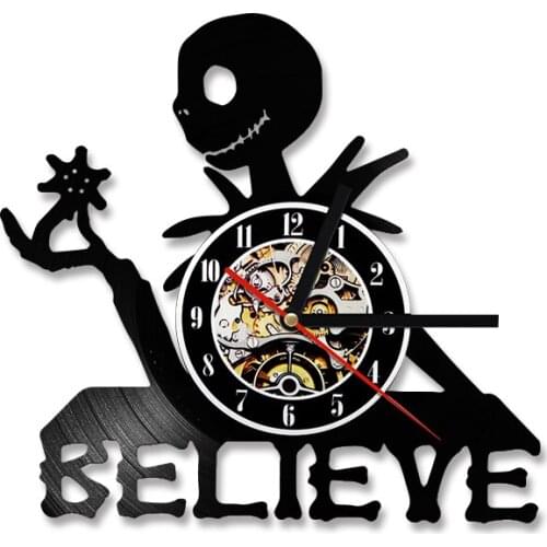 Believe Gift Wall Clock Vinyl Record Art Decor Vintage, duvar saati saat reloj large wall clock duvar saati