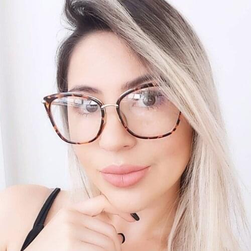 80093 Anti-blue Light Retro Metal Glasses Frame Men Wome Optical Fashion Computer Eyeglasses