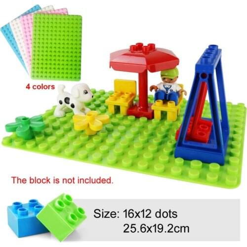 12x16 Big Dots Baseplate for Large Building Block compatible Duplo DIY Base Plate MOC Loose Brick 19*25cm