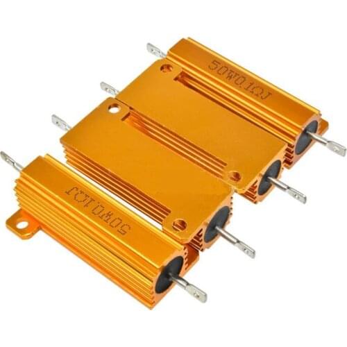 RX24 50W Aluminum Power Metal Shell Case Wirewound Resistor 0.01 ~ 100K 0.1 1 1.5 2 6 7 8 10 20 100 150 200 300 1K 10K 100k ohm