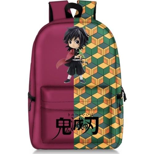 Anime Demon Slayers Blade Cosplay Kimetsu No Yaiba Schoolbag Backpack Canvas Bag Female and Male Creative Backpack School Bag