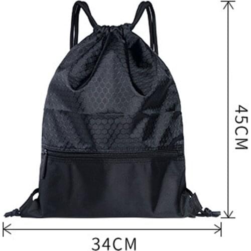Women Men Sports bag Backpack Large Capacity Travel Practical Riding Nylon Solid Wear Resistant Anti-splash Drawstring Lock