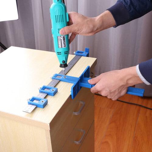 Detachable Hole Punch Locator Jig Tool Drill Guide Sleeve for Drawer Cabinet Hardware Dowel Wood Drilling Hole Punching Ruler