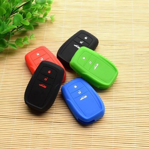 Silicone rubber car key cover For Toyota Corolla camry CROWN Rav4 Highlander Land Cruiser Prado avensis 3button car key