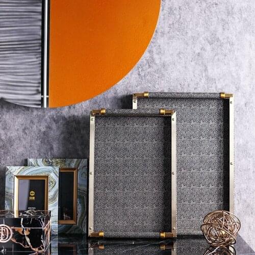 Modern Luxury Magic Fish Skin Rectangular Decorative Tray Home Soft Decor Ornaments Creative Living Room Coffee Table Spot Tray