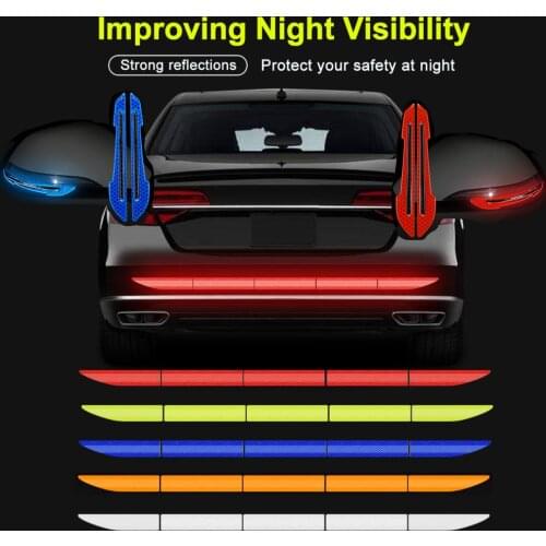 5pcs/set Car Reflectante Reflector Sticker 90*5 Car Body Trunk Exterior Auto Accessories Reflex Exterior Warning Reflective Tape