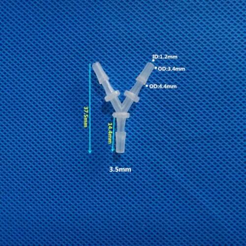 3.5mm Plastic Pipe Fitting Pagoda Barbed Equal 3 Way Y-type Hose Connector Tee Tube Joint for Garden
