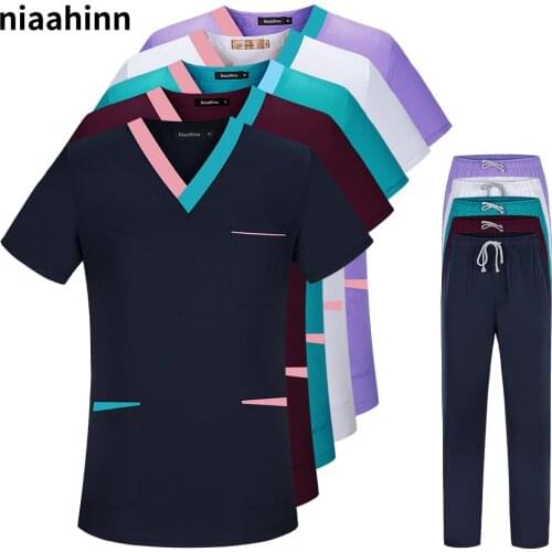 Pharmacist Uniforms Nursing Shirts Short-sleeved Medical Uniforms Beauty Salon Workwear Dental Clinic Clothes Tops Pants Summer