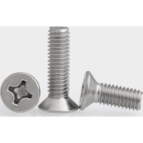 50Pcs M5 304 Stainless Steel KM Short Hair Cross Screw Sink Head Screw 50mm-70mm