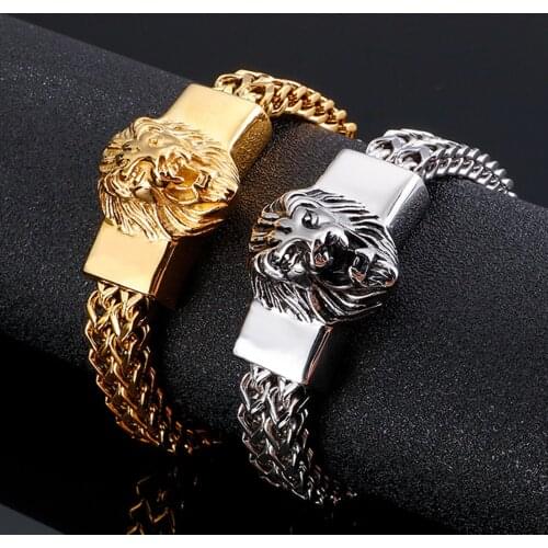 High Quality Silver Gold Stainless Steel Braided Bracelets Bangles For Men Hip Hop Party Rock Jewelry