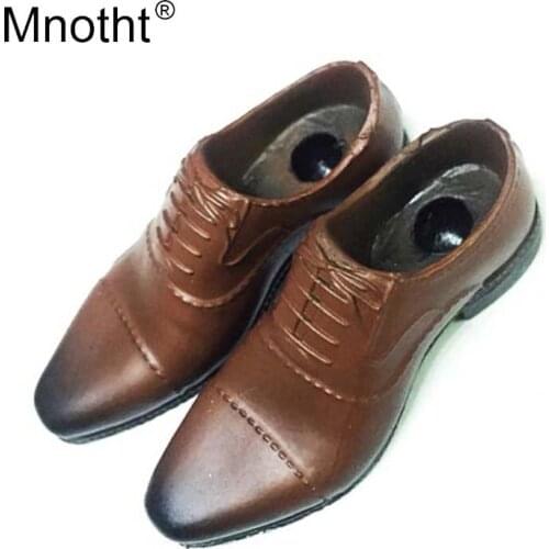 1/6 Scale Brown Sharp Head Solid Shoes Male Soldier Casual Leather Shoes Model Fit For 12in Solider Suit Clothes mnotht m3