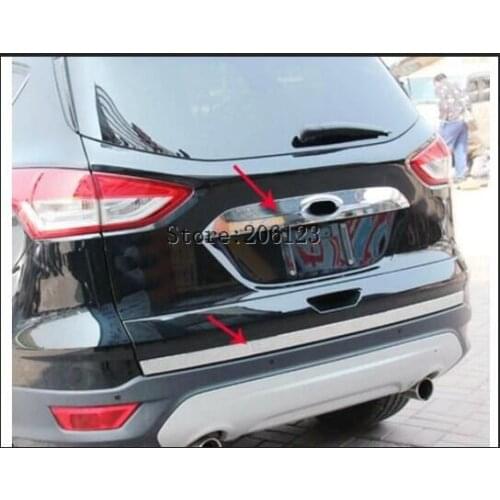 1 Pcs For Ford Kuga / Escape 2013 2014 2015 Stainless Steel Rear Trunk Tailgate Door Tail Bottom Lid Streamer Frame Cover Trim