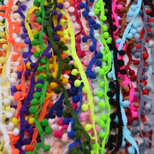 5 Yards Pom Pom Trim Ball 8 mm MINI Pearl Pompom Fringe Ribbon Sewing Lace Kintted Fabric DIY Handmade Craft Accessories