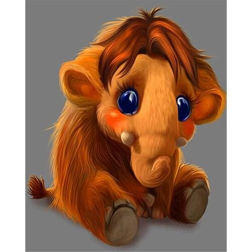 5D DIY Full Round Diamond Painting Cartoon Elephants & Cows & Cats & Dogs Cross Stitch 3D Embroidery Mosaic Home Decor Art Y441