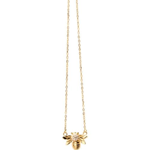 CANNER INS Wind C Type Insect Bee 925 Sterling Silver Necklace For Women 2020 Gold 18k Jewelry Chain Choker Necklace Collares