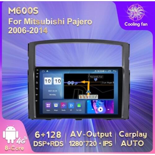 IPS HD 1280*720 Android 11 Car GPS Navigation DVD Multimedia Player for Mitsubishi Pajero 2006-2014 Carplay AUTO AV Output WIFI