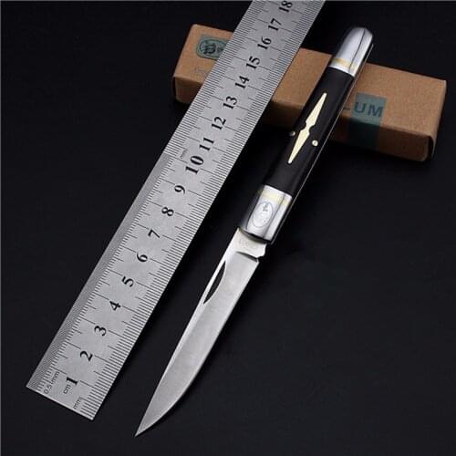 Free shipping Very Sharp Small Folding Knife Pocket Knife Large Stiletto Tactical Hunting Knife wood Handle Outdoor DEC Tools