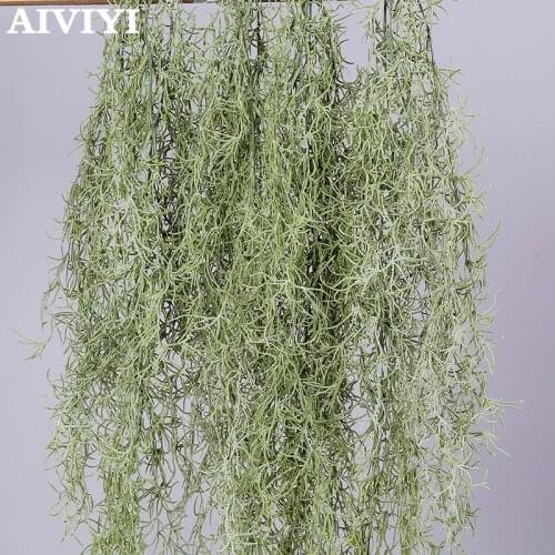 Long Artificial Air Grass Fake Plastic Plant Vine Hanging Leaves Rattan Home Wedding Garland Decoration Home Wall Art Decor