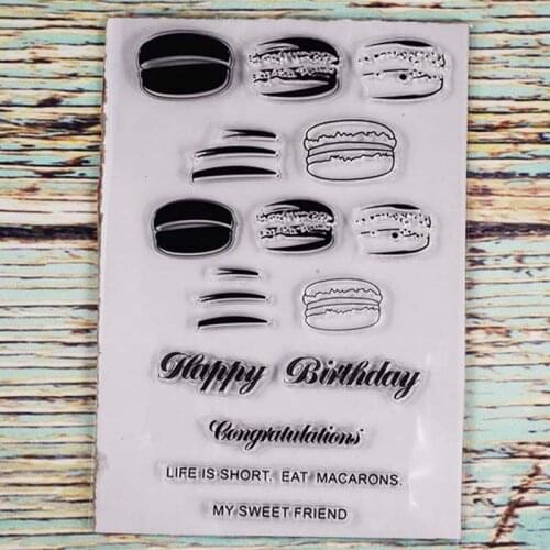 Eat macarons Transparent clear stamp for DIY Scrapbooking/Card Making/Kids Christmas Fun Decoration Supplies
