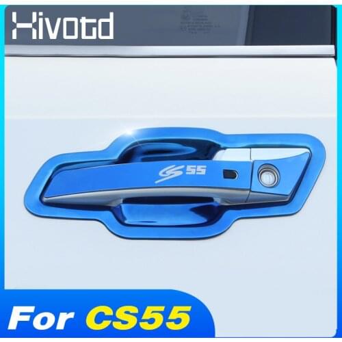 Hivotd Outer Door Handle Bowl Cover Exterior Accessories Stainless Steel Car Styling Garnish Parts For Changan CS55 2017-2020