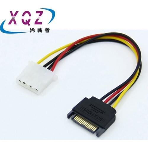 SATA power cable SATA 15pin to ID 4pin female SATA to IDE Power Cable 15Pin Female to Molex IDE 4pin Male Adapter Power Supply