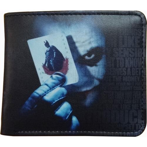 Classic Anime Joker Short Wallet Movies Cartoon Leather Purse Women Men Wallets with Coin Pocket