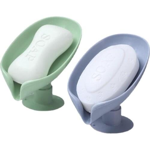 Creative Leaf-Shaped Soap Box Drain Soap Holder Box Bathroom Shower Soap Holder sponge Storage Plate Tray Bathroom Supplies