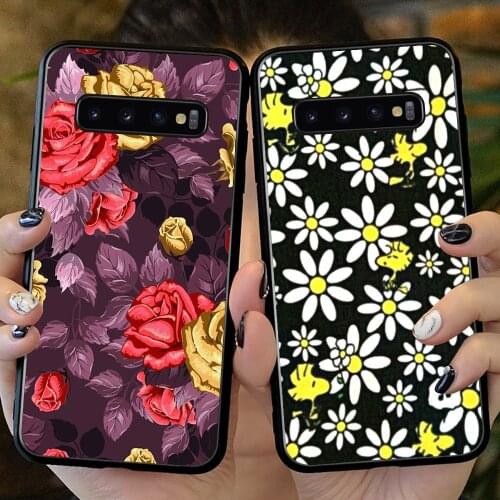 Fashion Flower Texture for Samsung Galaxy S10 Plus S10 S8 S9 Plus S7 edge S10e lite Phone case for Galaxy Note 10 Plus 9 10 case