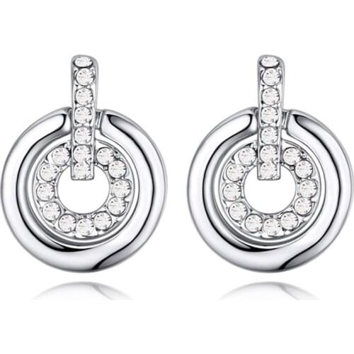 Baffin Fashion Noble Round Stud Earrings For Women Crystal From Austrian Channel Earrings Party Jewelry