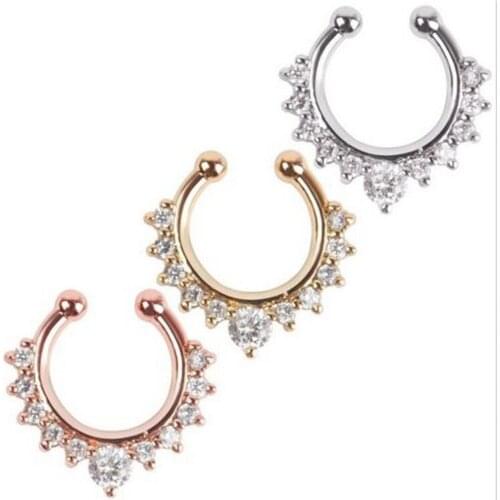 Fashion Foreign Trade High-grade Zircon Crystal False Nose Ring, Female Jewelry Wholesale Nose