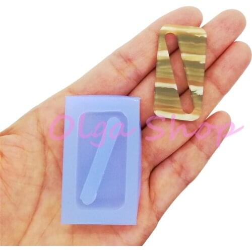 BYL331 Fashion Square Earrings Silicone Mold Resin Art Jewelry Making Fondant Decoration DIY 38.9mm x 20.1mm