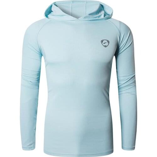Jeansian Mens UPF 50+ UV Sun Protection Outdoor Long Sleeve Tee Shirt Tshirt T-Shirt Beach Summer LA271 LightBlue